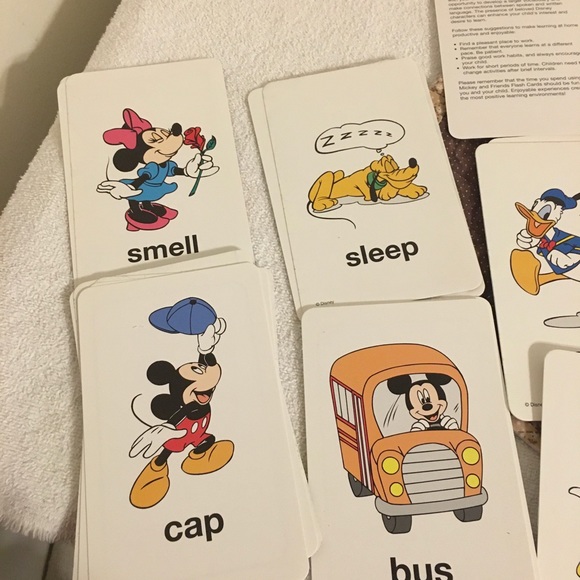 Mickey & Friends Preschool Flash Cards 1997 Math Concepts Words Around Me - Picture 4 of 9